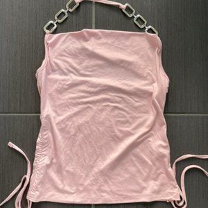 Shein women halterneck chain vest top pink size M